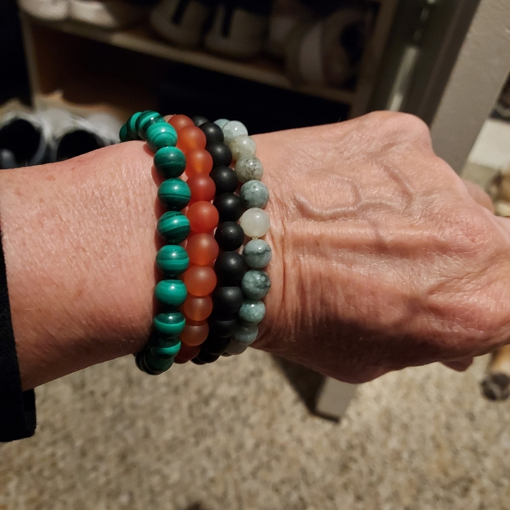 Multi-Color Stone Beaded Bracelets Selling All Qty 4